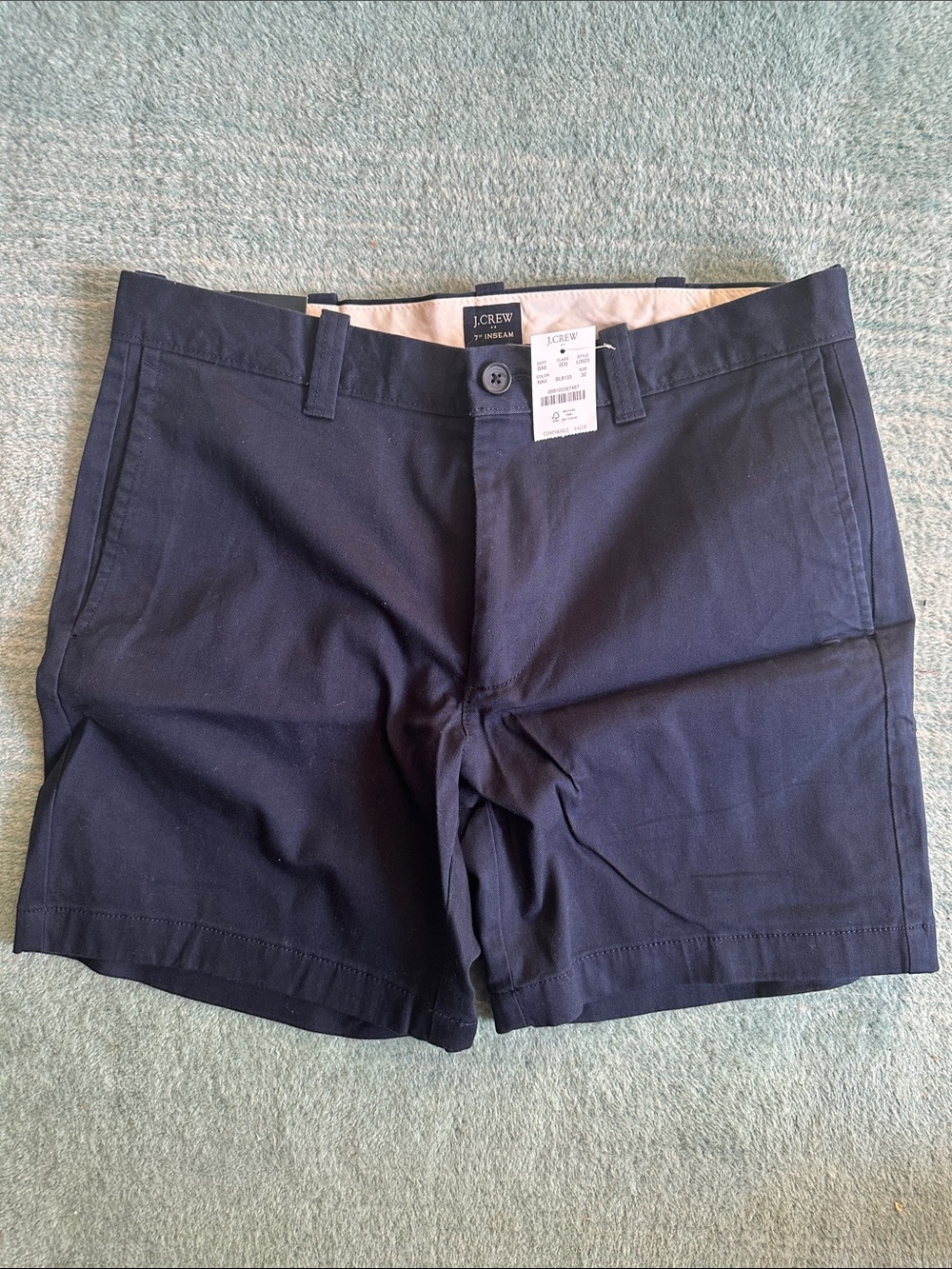 J. Crew Factory Navy Flat-Front Men’s Chino Shorts